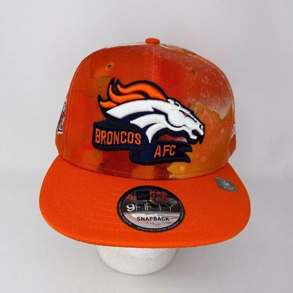 NWT Denver Broncos Tie Dye Snapback Hat NFL Football AFC Onfield Sideline‎ Ink